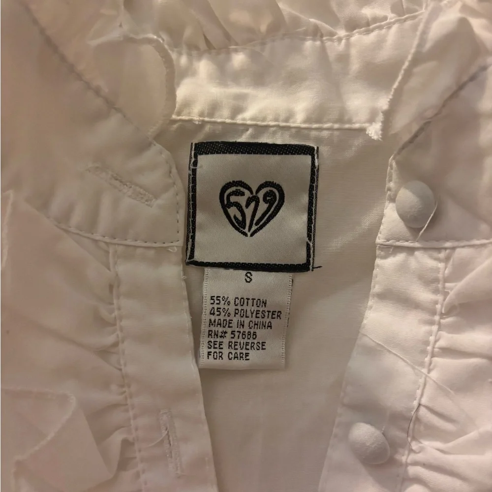 Vintage Roxy White Ruffled Blouse - Picture 2 of 3